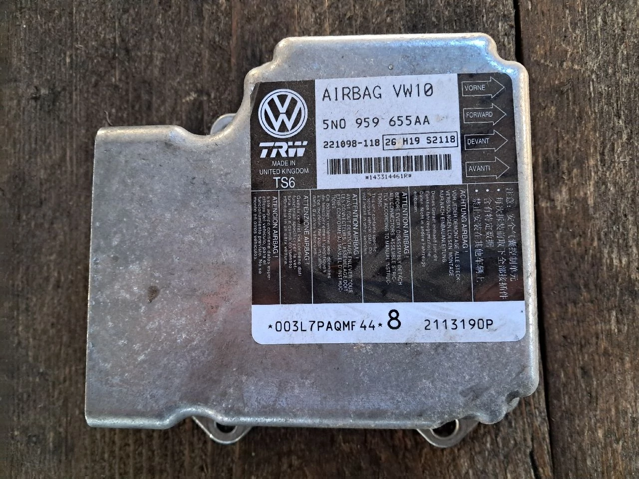 VOLKSWAGEN CC légzsákvezérlő 5N0959655AA